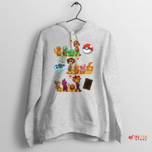 Crossover Digimon Pokemon and Yu-Gi-Oh Sport Grey Hoodie