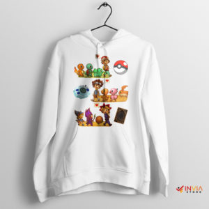 Crossover Digimon Pokemon and Yu-Gi-Oh White Hoodie
