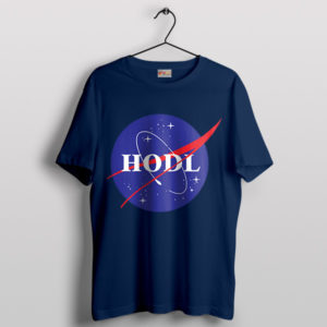 Cryptocurrency Frontier HODL NASA Navy T-Shirt