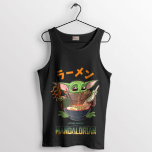 Cute Baby Yoda Tasty Ramen Noodles Black Tank Top