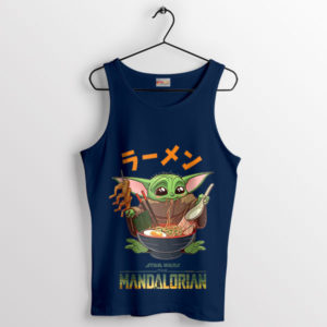 Cute Baby Yoda Tasty Ramen Noodles Navy Tank Top
