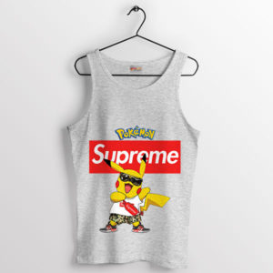 Cute and Trendy Pikachu Fashion Sport Grey Tank Top