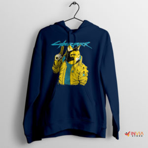 Cybernetic Kitty Cyberpurr 2077 Game Navy Hoodie