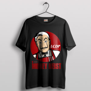 Dalí Mask x Money Heist Style KFC Black T-Shirt