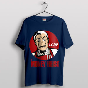 Dalí Mask x Money Heist Style KFC Navy T-Shirt