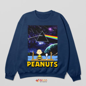 Dark Side Dreams Snoopy Pink Floyd Navy Sweatshirt