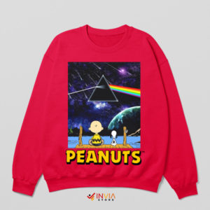 Dark Side Dreams Snoopy Pink Floyd Red Sweatshirt