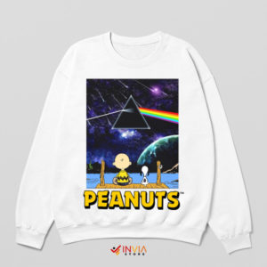 Dark Side Dreams Snoopy Pink Floyd White Sweatshirt