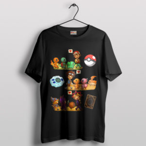 Digimon Pokemon and Yu-Gi-Oh Game Black T-Shirt
