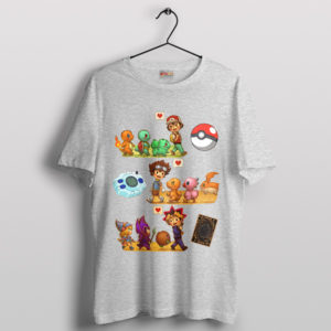Digimon Pokemon and Yu-Gi-Oh Game Sport Grey T-Shirt