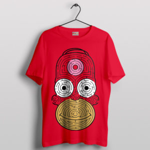 Donut Homer's Meets Mursi Culture Red T-Shirt
