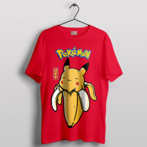 Electrifyingly Cute Pikachu Banana Red T-Shirt