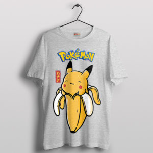 Electrifyingly Cute Pikachu Banana Sport Grey T-Shirt
