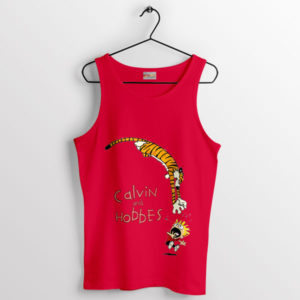 Epic Quest Calvin and Hobbes Red Tank Top
