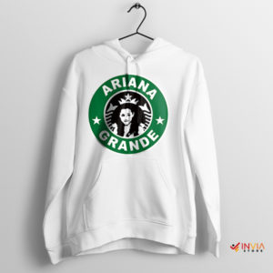 Espresso Elegance Ariana Coffee Grande White Hoodie