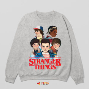 Exclusive Fan Art The Gang Stranger Things Sport Grey Sweatshirt