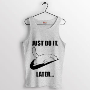 Feline Philosophy Just Do It Later Sport Gray Tank Top