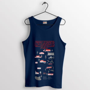Find Your Way Stranger Things Maps Navy Tank Top