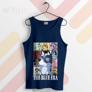 Funny Bluey in Swift’s The Eras Tour Navy Tank Top