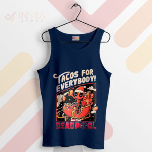 Funny Deadpool with Tacos for Everybody Navy Tank Top