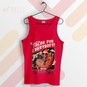 Funny Deadpool with Tacos for Everybody Red Tank Top