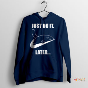 Furry Advice Just Do It Later Cats Navy Hoodie
