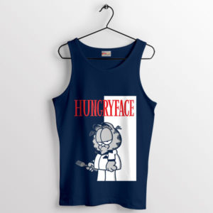 Garfield Trouble in Scarface Style Navy Tank Top