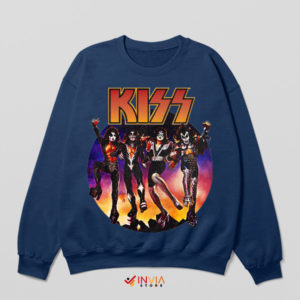 Get Lost in Rock History Vintage KISS Navy Sweatshirt