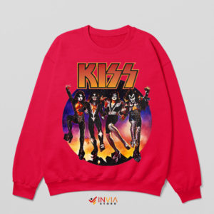 Get Lost in Rock History Vintage KISS Red Sweatshirt