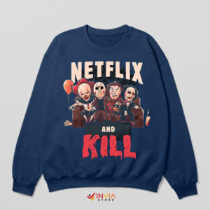 Gore And Guffaws Horror Villains Navy Sweatshirt