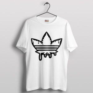 Grab Yours Cannabis Leaf Three Stripes White T-Shirt