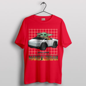 Grogu Takes the Wheel in Cybertruck Red T-Shirt