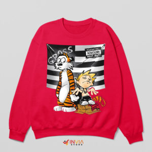 Groovin with Calvin Hobbes Stankonia Red Sweatshirt