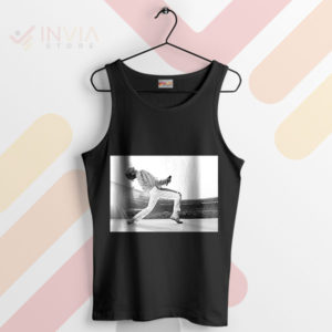 Heart-stirring Live Aid Freddie On Stage Black Tank Top