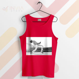 Heart-stirring Live Aid Freddie On Stage Red Tank Top