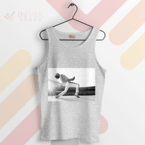 Heart-stirring Live Aid Freddie On Stage Sport Grey Tank Top
