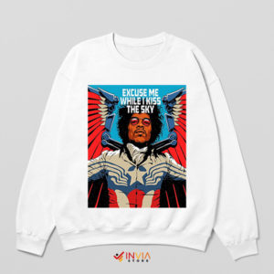 Hendrix's Skyline Song Purple Haze White Sweatshirt