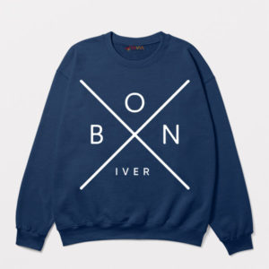 Iconic Concert Tribute Bon Iver Tour X Navy Sweatshirt