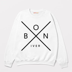Iconic Concert Tribute Bon Iver Tour X White Sweatshirt