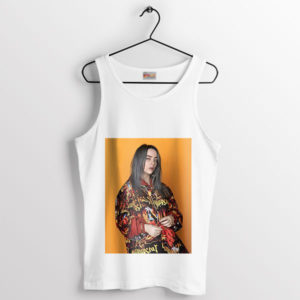 Iconic Expression Billie Eilish Pose White Tank Top