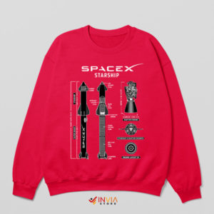 Inside the SpaceX Starship Blueprint Red Sweatshirt