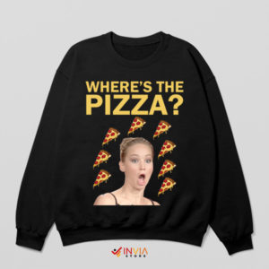Jennifer Lawrence Pizza Party Alert Black Sweatshirt
