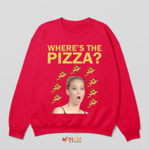 Jennifer Lawrence Pizza Party Alert Red Sweatshirt
