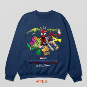 Join Spidey's Battle with All Vilains Navy Sweatshirt