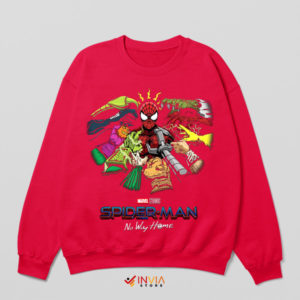 Join Spidey's Battle with All Vilains Red Sweatshirt