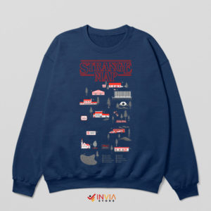 Journey Stranger Things Maps Series Navy Sweatshirt