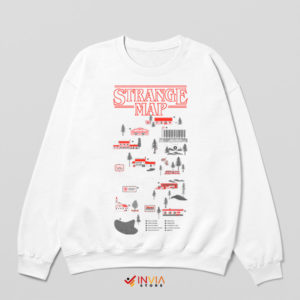 Journey Stranger Things Maps Series White Sweatshirt