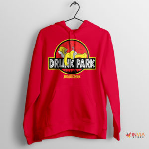 Jurassic Hiccup Homer Drunk Park Red Hoodie