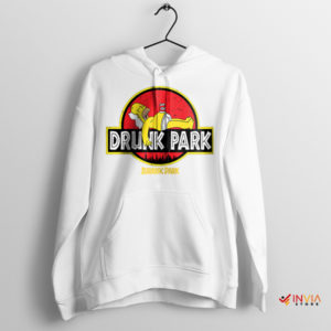 Jurassic Hiccup Homer Drunk Park White Hoodie