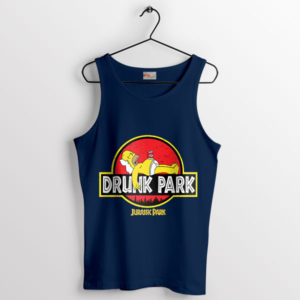 Jurassic Homer Drunk Park Meme Navy Tank Top